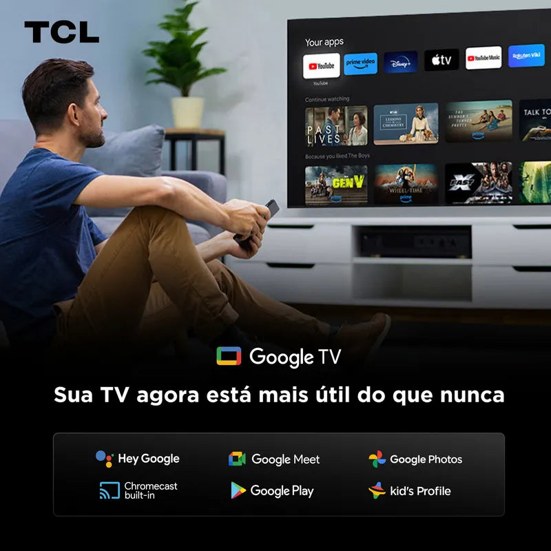 TCL 50 Polegadas QLED 4K + Dolby Atmos Dolby Vision 50P7K